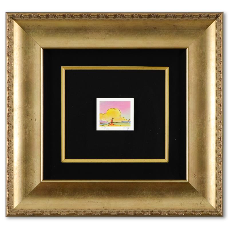 Peter Max "Sailboat On The Horizon" Limited Edition: "Sailboat on the Horizon" is a limited edition lithograph on paper by Peter Max, numbered 497/500 and hand signed by the artist. This piece comes framed. Includes Certificate of Authenticity from Pete