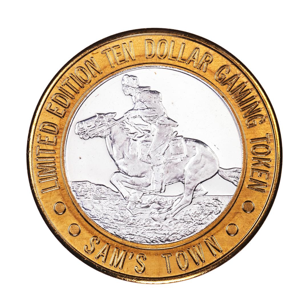 .999 Silver Sam's Town Las Vegas, NV $10 Casino Limited: One .999 Silver Sam's Town Las Vegas, NV $10 Casino Limited Edition Gaming Token.