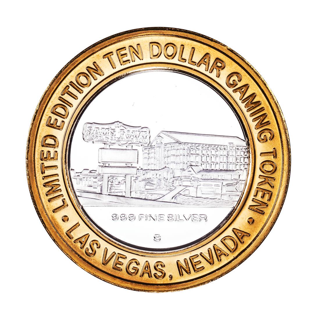 .999 Silver Sam's Town Las Vegas, Nevada $10 Limited Edition Casino Gaming Token: One .999 Silver Sam's Town Las Vegas, Nevada $10 Limited Edition Casino Gaming Token.