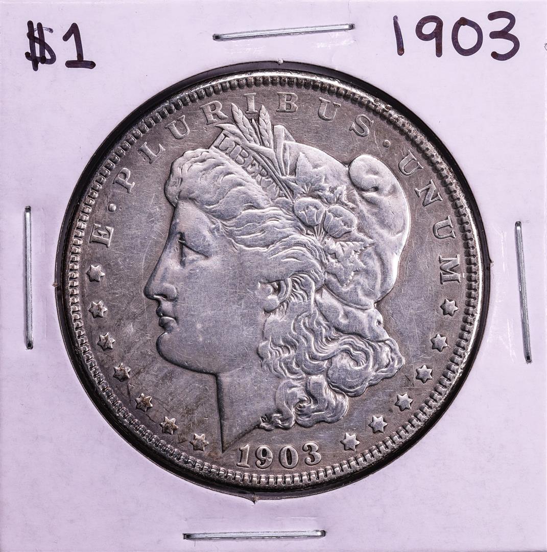 1903 $1 Morgan Silver Dollar Coin: One 1903 $1 Morgan Silver Dollar Coin.