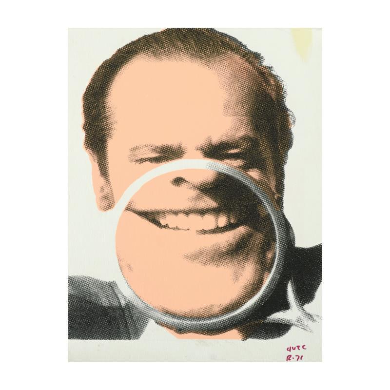 Ringo Daniel Funes "Jack" Original Mixed Media On Canvas: "Jack" is a one-of-a-kind hand-pulled silkscreen on canvas by Ringo Daniel Funes - protege of Andy Warhol's apprentice, Steve Kaufman. This piece is hand signed by the artist and Includes Certificate 