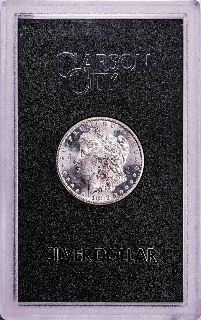 1883-CC $1 Morgan Silver Dollar Coin GSA Hoard: One 1883-CC $1 Morgan Silver Dollar Coin GSA Hoard.