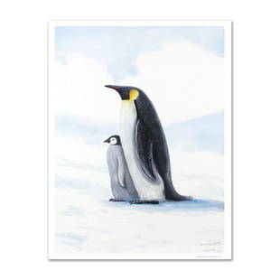 Wyland "Antarctic Penguins" Limited Edition Giclee On Canvas: Wyland's boundless love of nature is clearly conveyed in each of his works with exacting detail. "Antarctic Penguins" is a limited edition giclee on canvas, numbered and hand signed by Wyland!