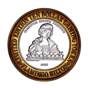 .999 Silver Flamingo Hilton Las Vegas, Nevada $10 Casino Limited Edition Gaming Token: One .999 Silver Flamingo Hilton Las Vegas, Nevada $10 Casino Limited Edition Gaming Token.