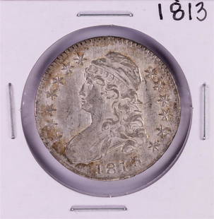 1813 Capped Bust Half Dollar Coin: One 1813 Capped Bust Half Dollar Coin.