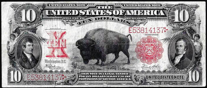 1901 $10 Bison Legal Tender Note