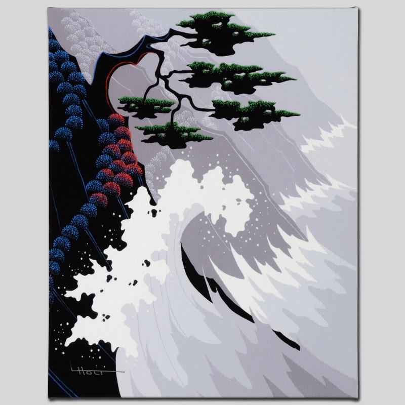 Larissa Holt "Tsunami" Limited Edition Giclee On Canvas: Larissa Holt, a student of distinguished artist Eyvind Earle(1916-2000), uses bold colors and breathtaking scenery to create images of Nature in her own unique style. "Tsunami" is a limited edition gi