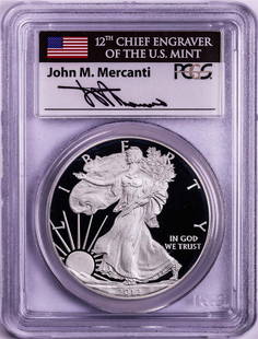 2012-S $1 Proof American Silver Eagle Coin PCGS PR70DCAM First Strike Mercanti Signed: One 2012-S $1 Proof American Silver Eagle Coin PCGS PR70DCAM First Strike Mercanti Signed. PCGS Graded.