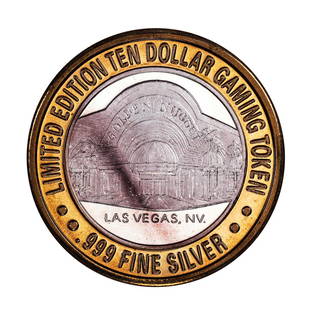 .999 Silver Golden Nugget Las Vegas $10 Casino Limited Edition Gaming Token: One .999 Silver Golden Nugget Las Vegas $10 Casino Limited Edition Gaming Token.