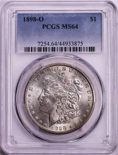 1898-O $1 Morgan Silver Dollar Coin PCGS MS64: One 1898-O $1 Morgan Silver Dollar Coin PCGS MS64. PCGS Graded.