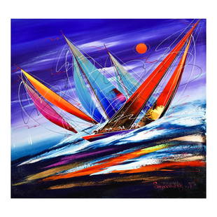 Natalia Sinkovsky Original Acrylic On Canvas: This is an original acrylic painting on canvas by Natalia Sinkovsky, hand signed by the artist. Includes Letter of Authenticity. Measures approximately 28" x 28" (image).