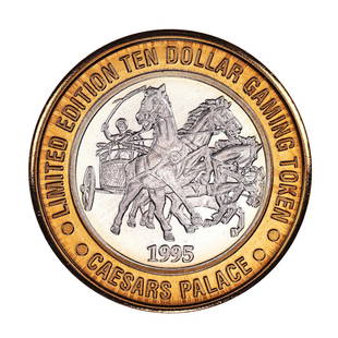 .999 Silver Caesars Palace Las Vegas, Nevada $10 Casino Limited Edition Gaming Token: One .999 Silver Caesars Palace Las Vegas, Nevada $10 Casino Limited Edition Gaming Token.