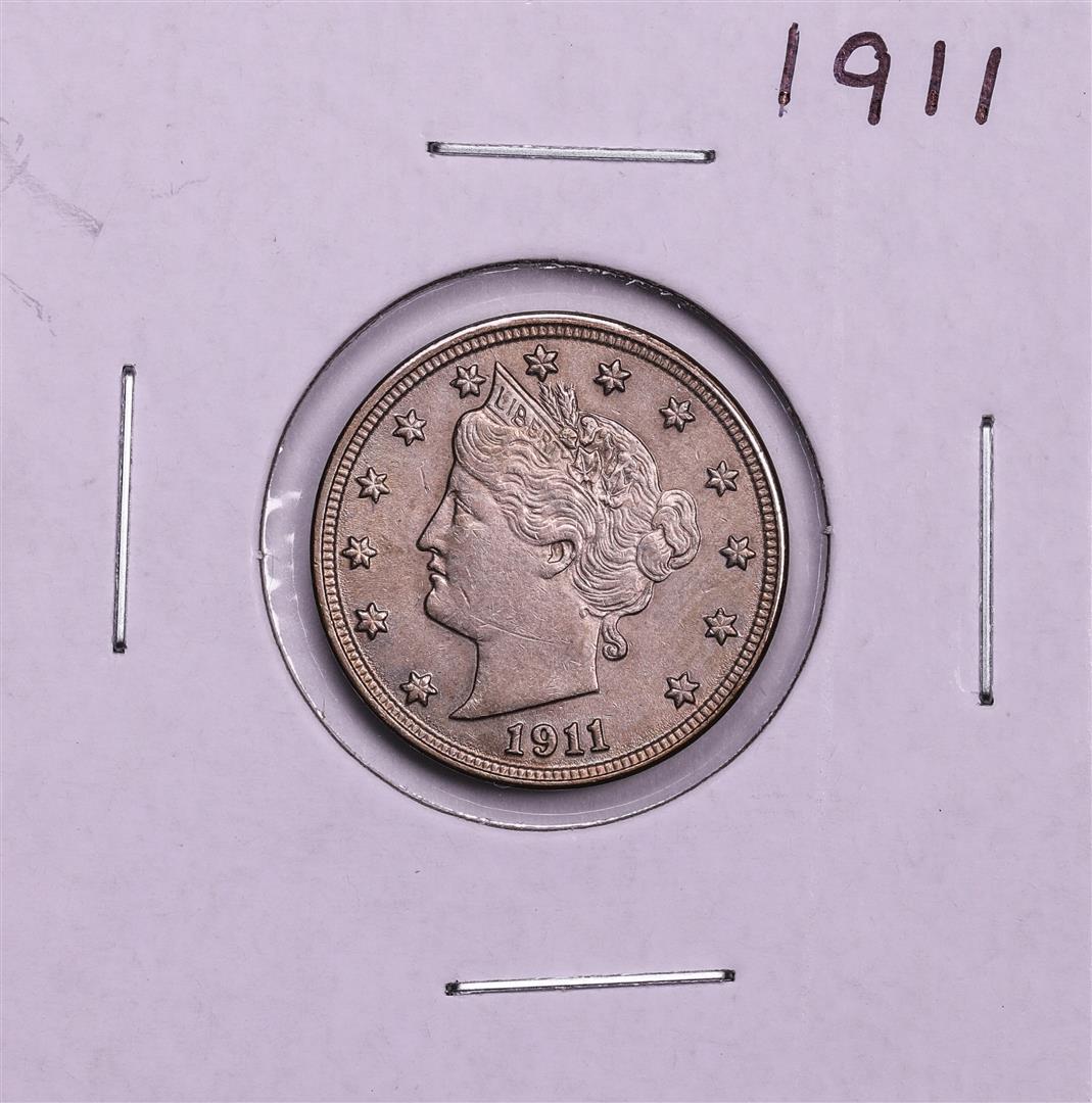 1911 Liberty V Nickel Coin: One 1911 Liberty V Nickel Coin.