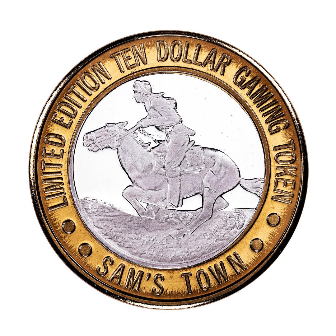 .999 Fine Silver Sam's Town Casino Las Vegas $10 Limited Edition Gaming Token: One .999 Fine Silver Sam's Town Casino Las Vegas $10 Limited Edition Gaming Token.