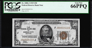 1929 Series $50 Federal Reserve National Bank Note Fine