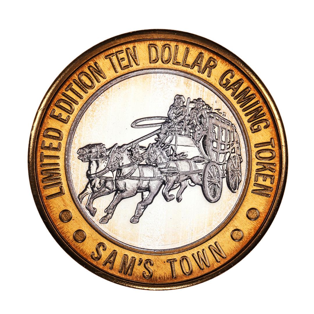.999 Silver Sam's Town Las Vegas, NV $10 Casino Limited Edition Gaming Token: One .999 Silver Sam's Town Las Vegas, NV $10 Casino Limited Edition Gaming Token.
