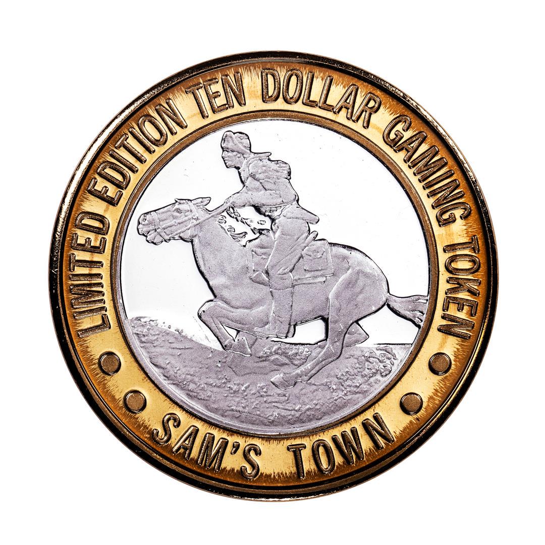 .999 Silver Sam's Town Las Vegas, NV $10 Casino Limited Edition Gaming Token: One .999 Silver Sam's Town Las Vegas, NV $10 Casino Limited Edition Gaming Token.