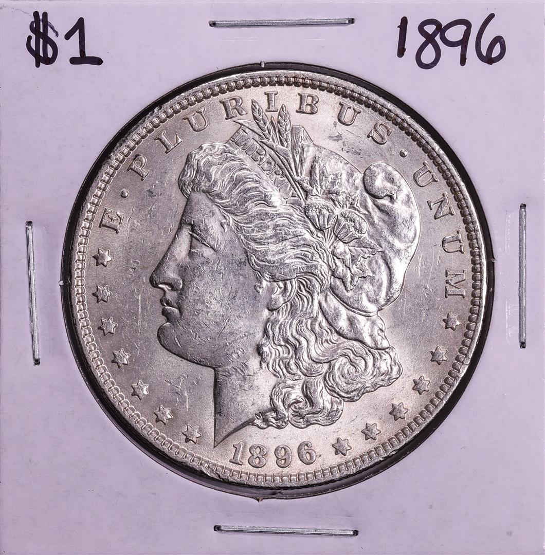 1896 $1 Morgan Silver Dollar Coin: One 1896 $1 Morgan Silver Dollar Coin.