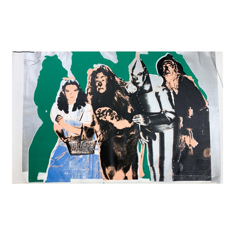 Steve Kaufman (1960-2010) "To Oz" Original Mixed Media On Canvas: "TO OZ " is limited edition hand pulled silkscreen unique mixed media on canvas by Andy Warhol protege Steve Kaufman (1960-2010). This piece is numbered and hand signed inverso and includes a letter o