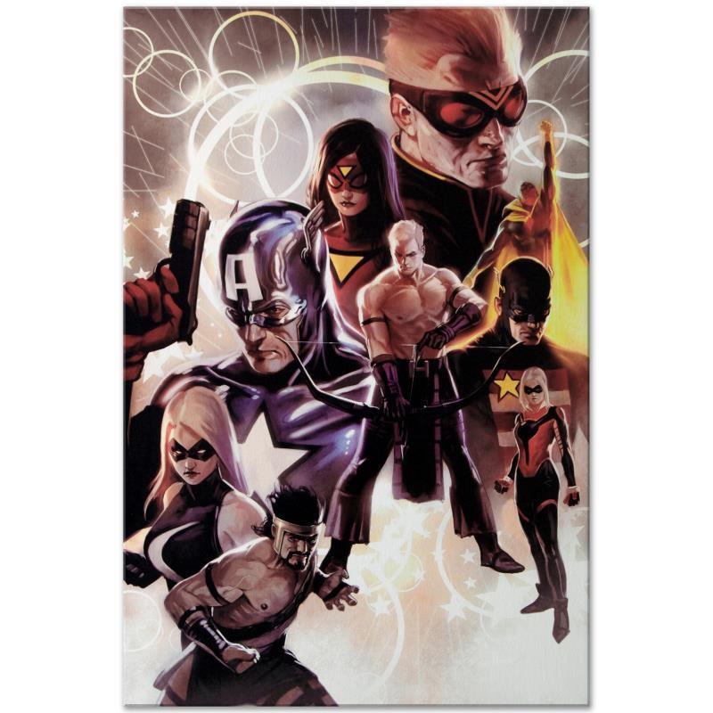 Marvel Comics "The Mighty Avengers #30" Limited Edition Giclee On Canvas: A piece of comic book history, this limited edition, from original art by Marko Djurdjevic, depicts a scene from the classic Avengers series. Marko Djurdjevic was discovered by Marvel after posting a