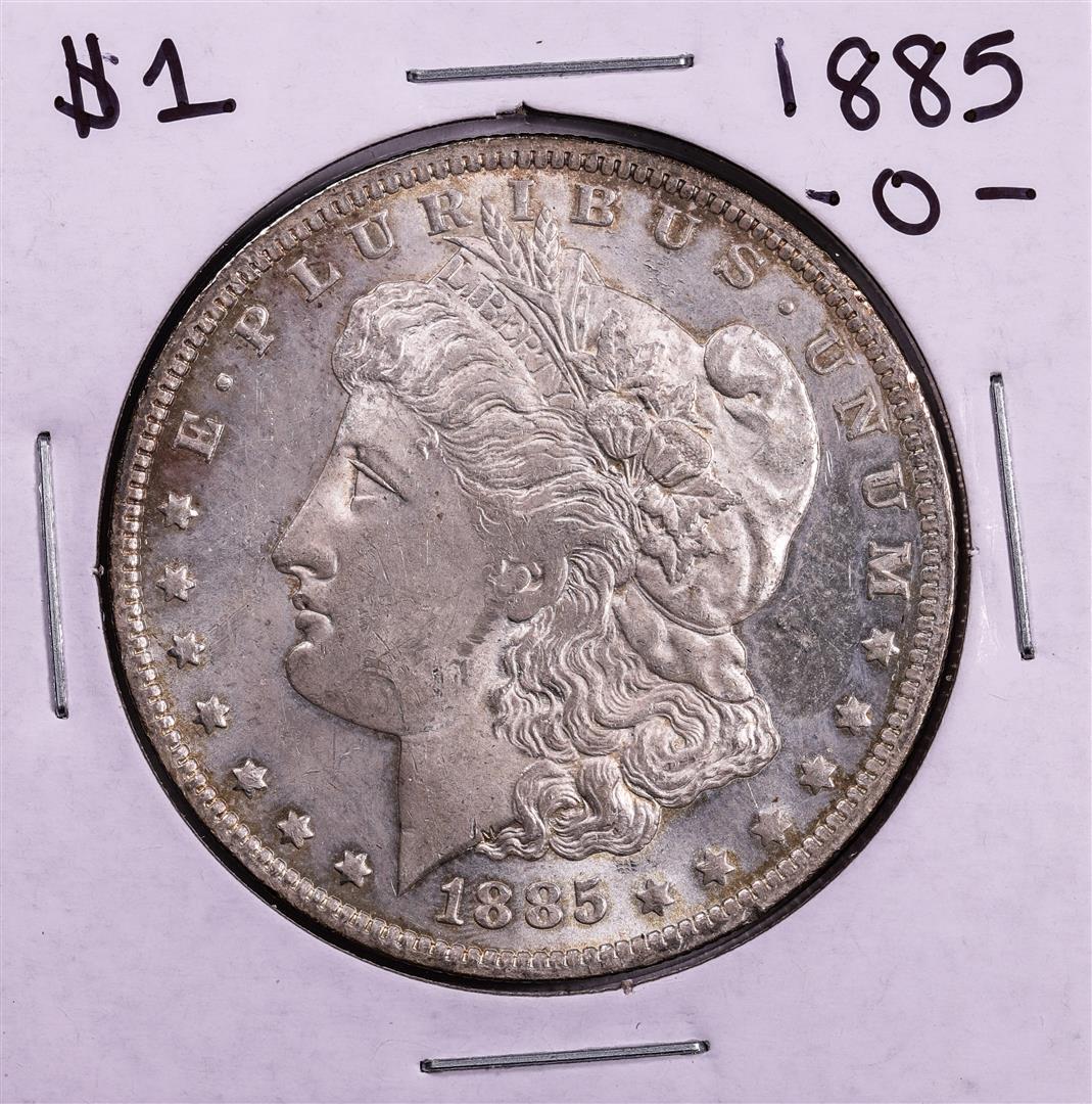 1885-O $1 Morgan Silver Dollar Coin: One 1885-O $1 Morgan Silver Dollar Coin.