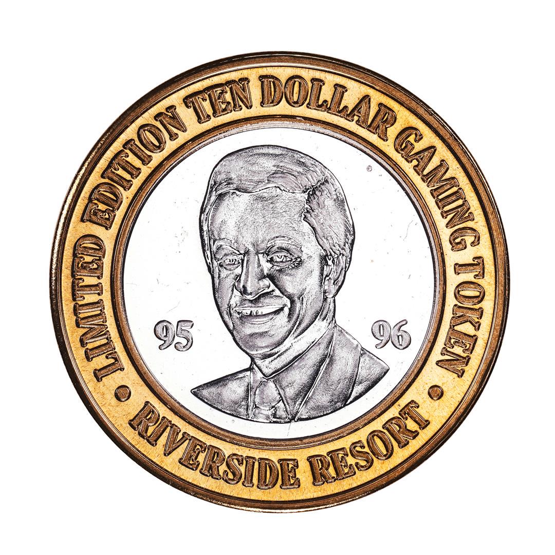 .999 Silver Riverside Resort Casino Laughlin, NV $10 Limited Edition Gaming Token: One .999 Silver Riverside Resort Casino Laughlin, NV $10 Limited Edition Gaming Token.