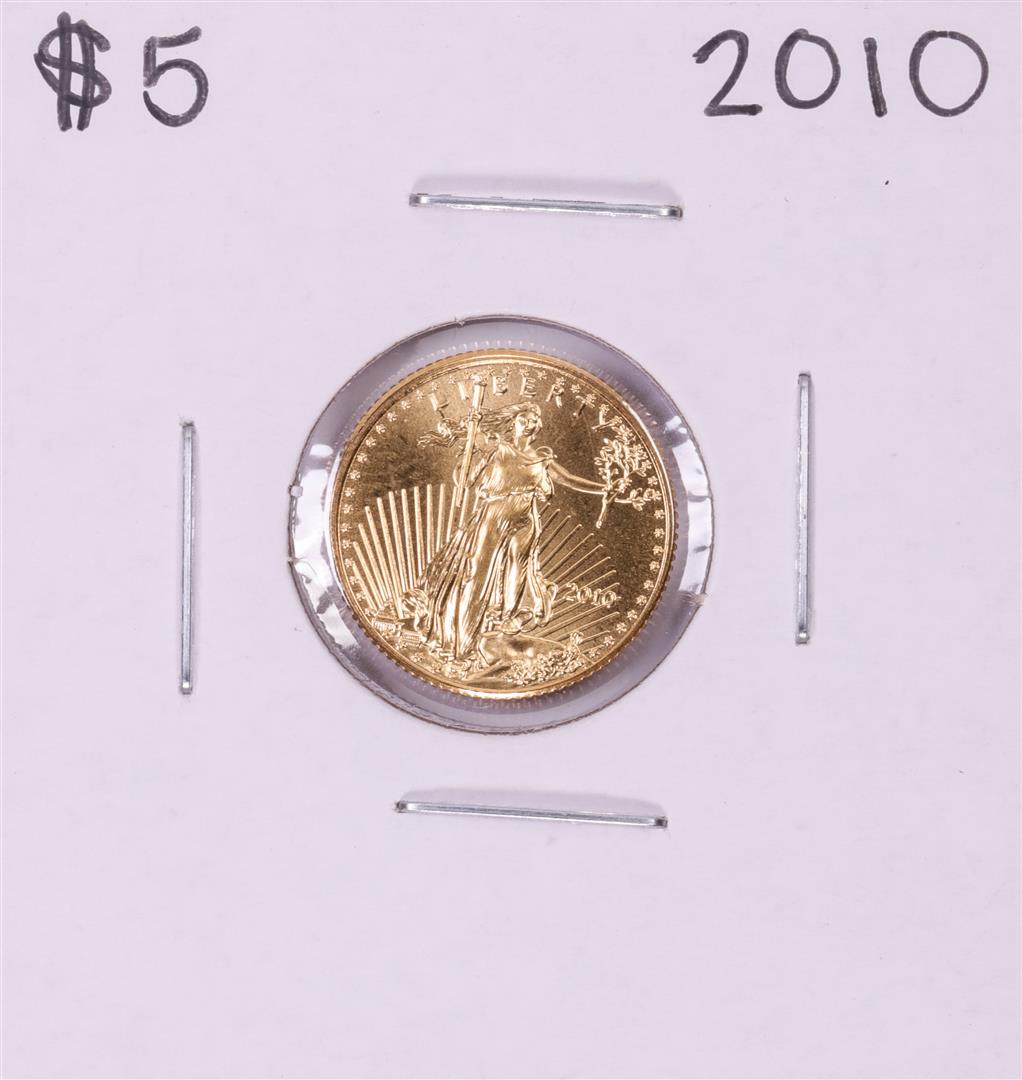 2010 $5 American Gold Eagle Coin: One 2010 $5 American Gold Eagle Coin.