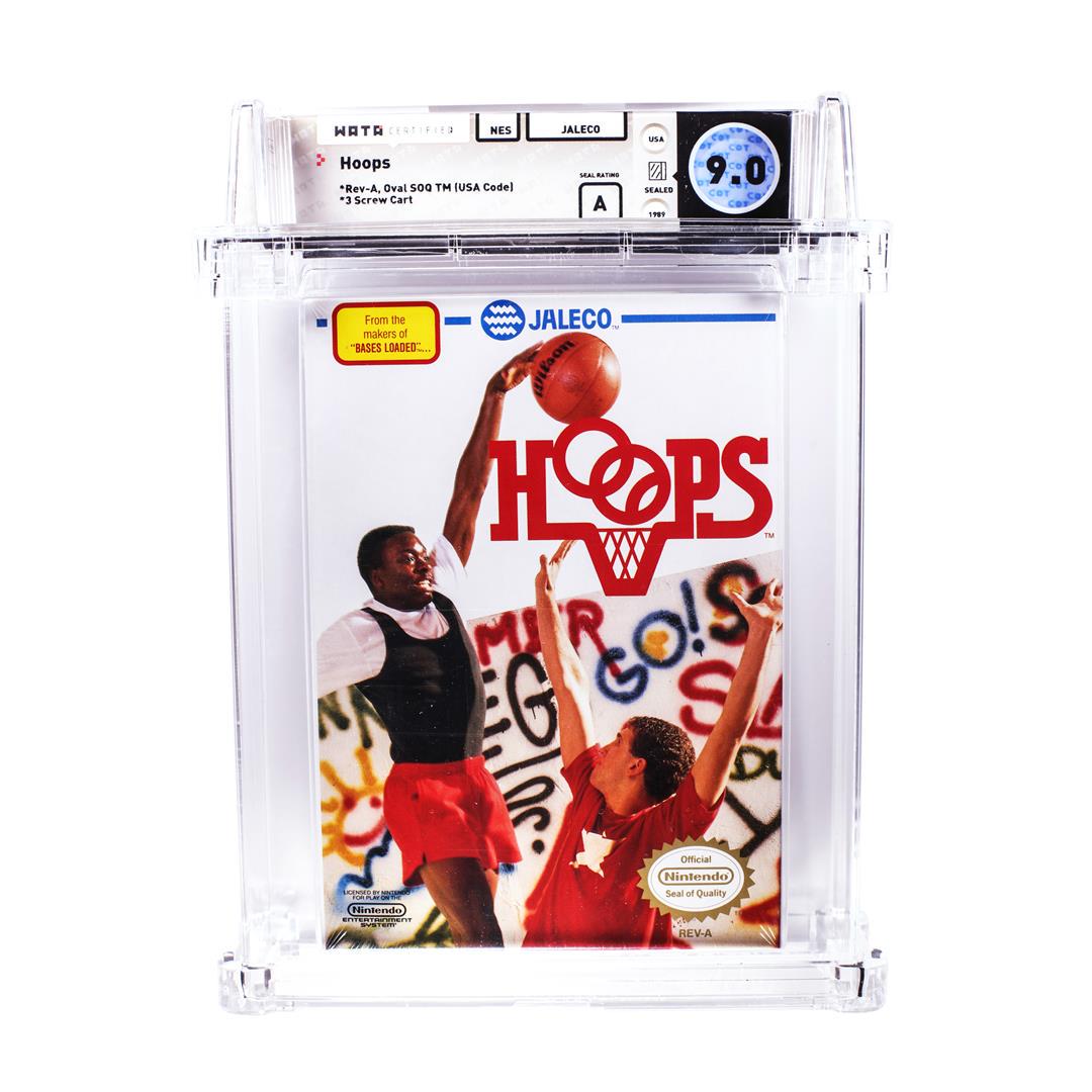 Hoops NES Nintendo Sealed Video Game WATA 9.0/A: One Hoops NES Nintendo Sealed Video Game WATA 9.0/A. WATA Graded.