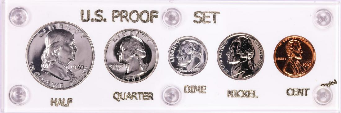 1963 (5) Coin Proof Set: One 1963 (5) Coin Proof Set.