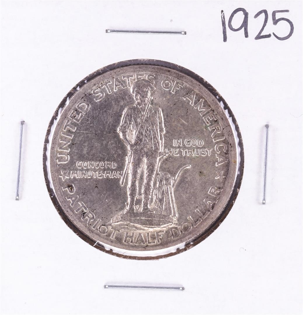 1925 Lexington-Concord Commemorative Half Dollar Coin: One 1925 Lexington-Concord Commemorative Half Dollar Coin.