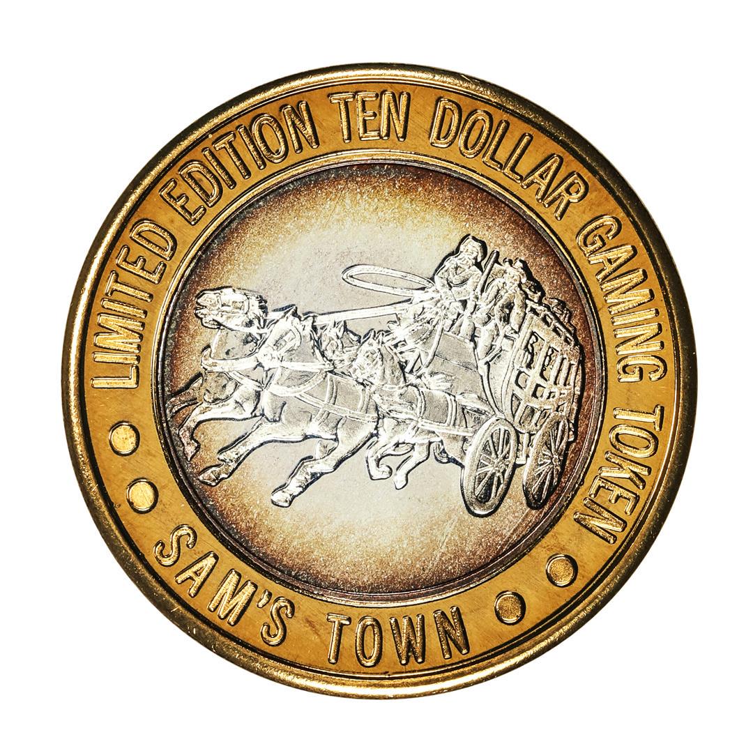 .999 Silver Sam's Town Las Vegas, Nevada $10 Limited Edition Casino Gaming Token: One .999 Silver Sam's Town Las Vegas, Nevada $10 Limited Edition Casino Gaming Token.