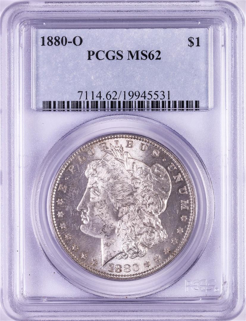 1880-O $1 Morgan Silver Dollar Coin PCGS MS62: One 1880-O $1 Morgan Silver Dollar Coin PCGS MS62. PCGS Graded.