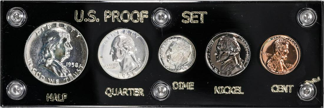1958 (5) Coin Proof Set: One 1958 (5) Coin Proof Set.