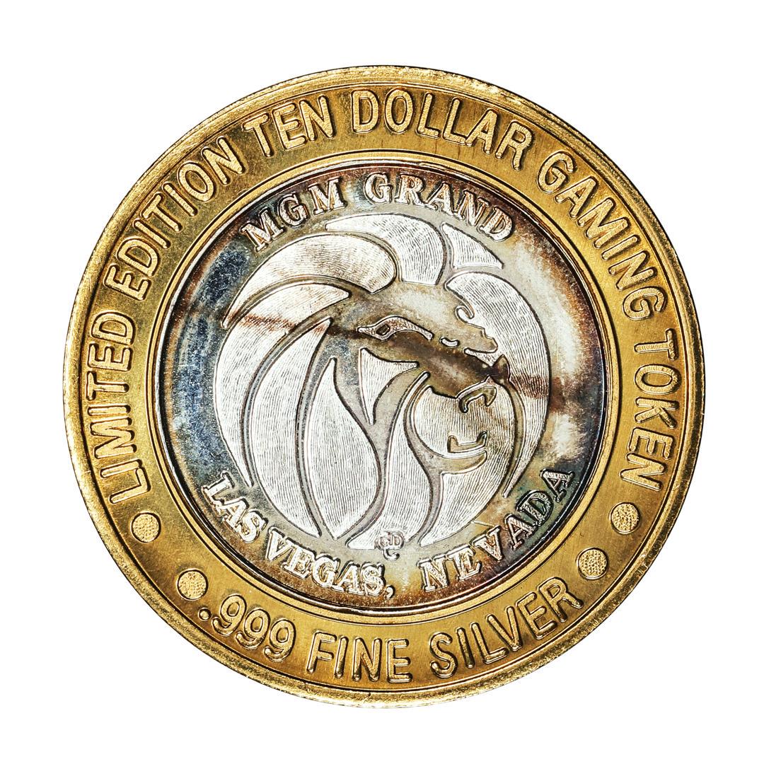 .999 Fine Silver MGM Grand Las Vegas, Nevada $10 Limited Edition Gaming Token: One .999 Fine Silver MGM Grand Las Vegas, Nevada $10 Limited Edition Gaming Token.