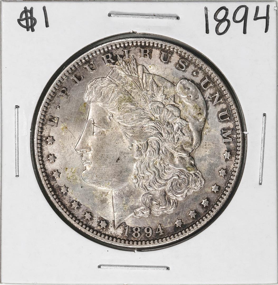1894 $1 Morgan Silver Dollar Coin: One 1894 $1 Morgan Silver Dollar Coin.