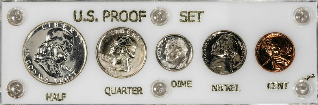 1957 (5) Coin Proof Set: One 1957 (5) Coin Proof Set.