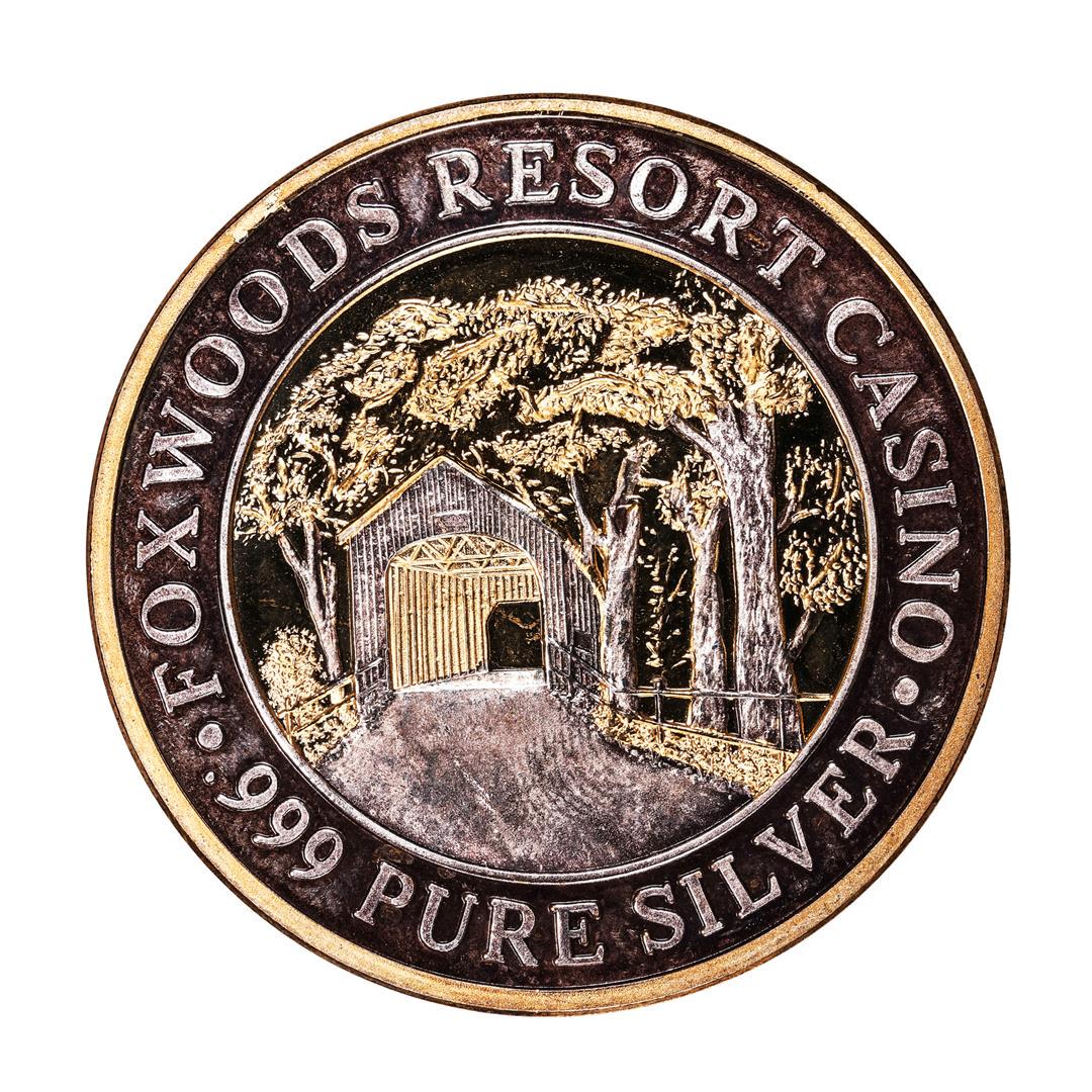 .999 Fine Silver Foxwoods Resort & Casino, MA $40 Casino Limited Edition Gaming Token: One .999 Fine Silver Foxwoods Resort & Casino, MA $40 Casino Limited Edition Gaming Token.