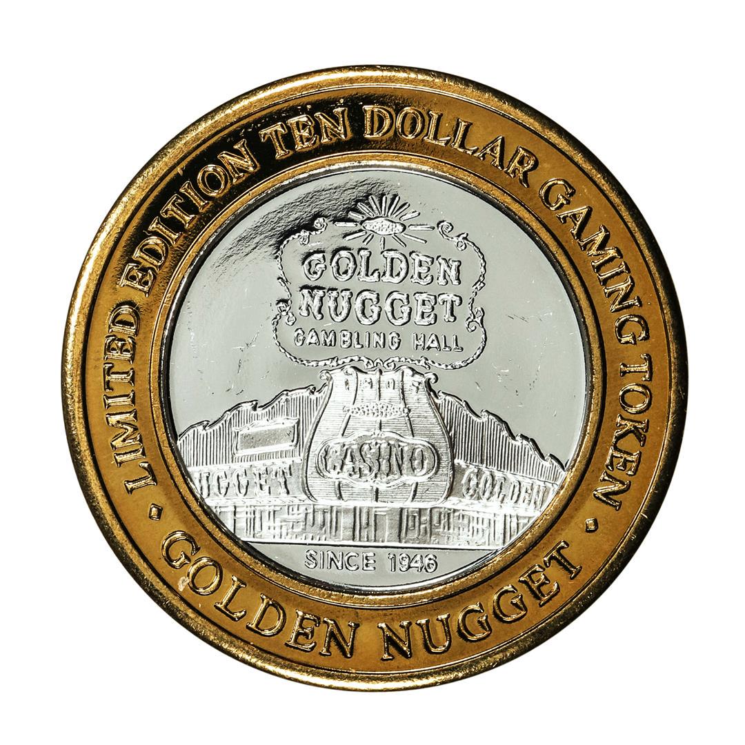 .999 Silver Golden Nugget Las Vegas $10 Casino Limited Edition Gaming Token: One .999 Silver Golden Nugget Las Vegas $10 Casino Limited Edition Gaming Token.