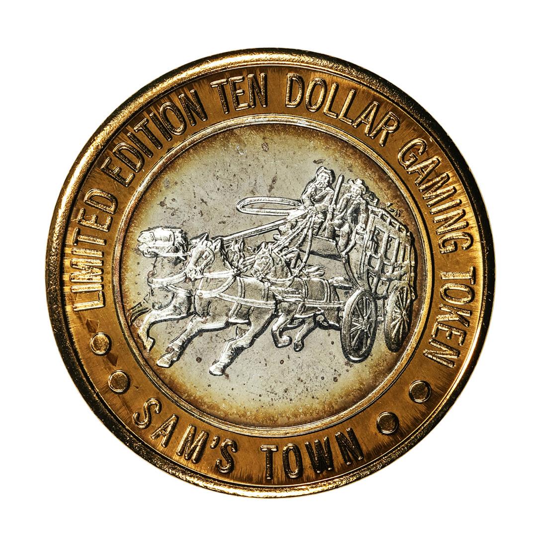 .999 Silver Sam's Town Las Vegas, Nevada $10 Casino Limited Edition Gaming Token: One .999 Silver Sam's Town Las Vegas, Nevada $10 Casino Limited Edition Gaming Token.