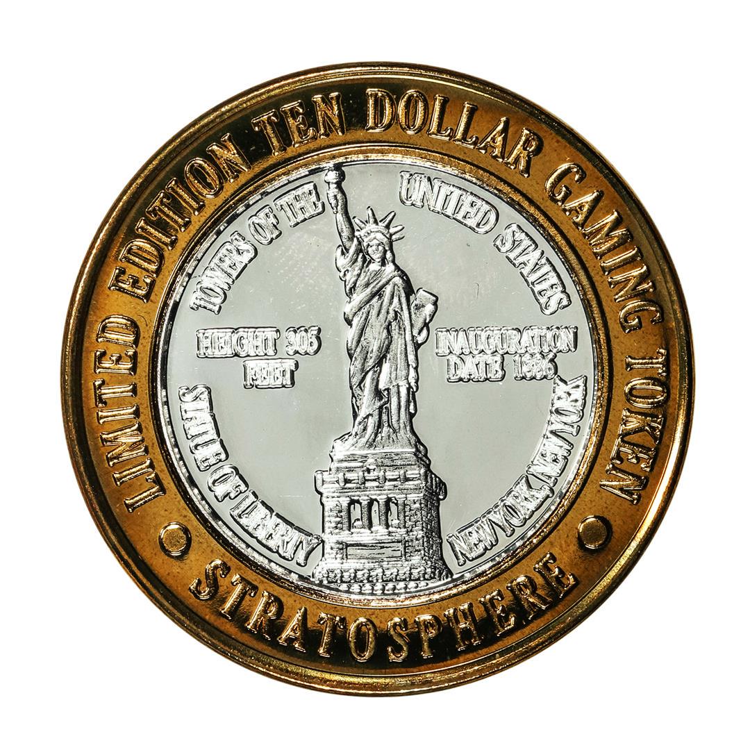 .999 Silver Stratosphere Las Vegas, NV $10 Casino Limited Edition Gaming Token: One .999 Silver Stratosphere Las Vegas, NV $10 Casino Limited Edition Gaming Token.