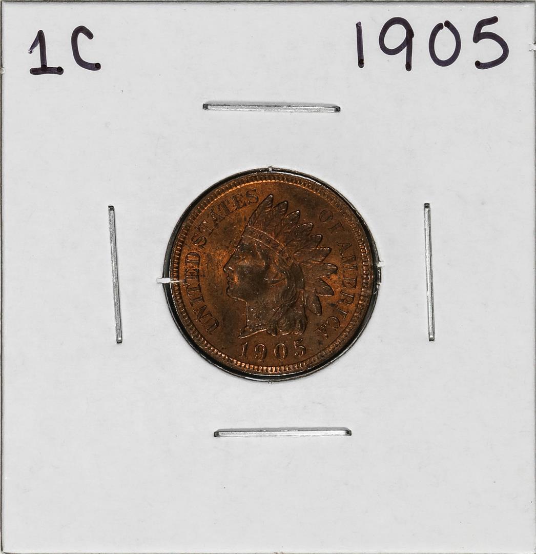 1905 Indian Head Cent Coin: One 1905 Indian Head Cent Coin.