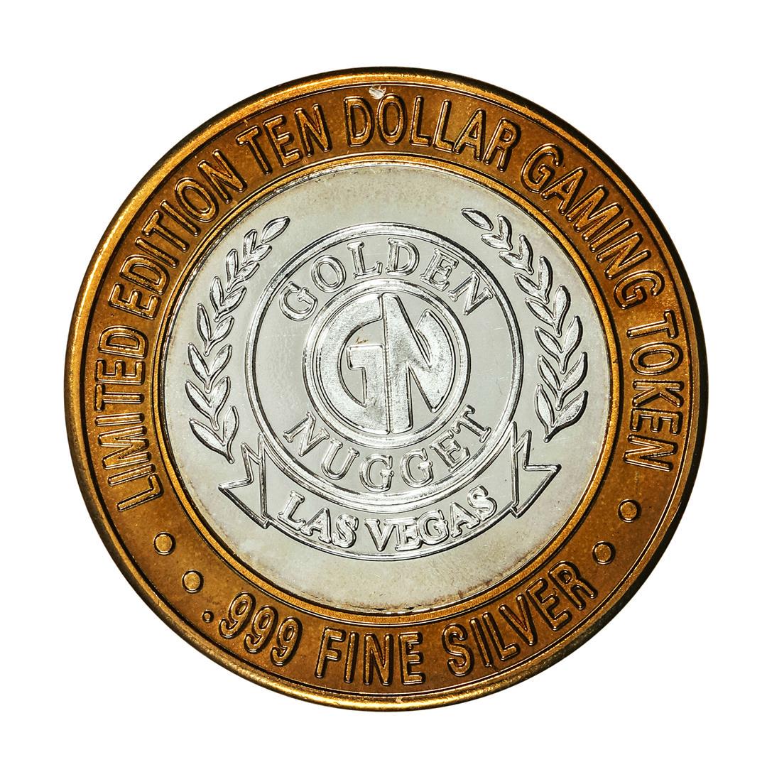 .999 Silver Golden Nugget Las Vegas $10 Casino Limited Edition Gaming Token: One .999 Silver Golden Nugget Las Vegas $10 Casino Limited Edition Gaming Token.