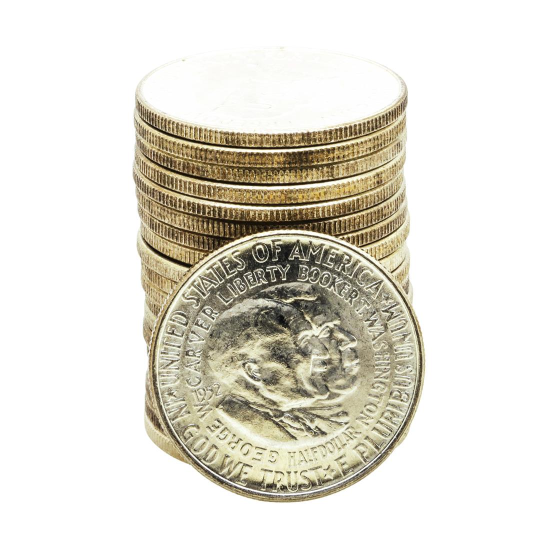 Roll of (20) Brilliant Uncirculated 1952 Booker T. Washington Comm. Half Dollar Coins: One Roll of (20) Brilliant Uncirculated 1952 Booker T. Washington Comm. Half Dollar Coins.