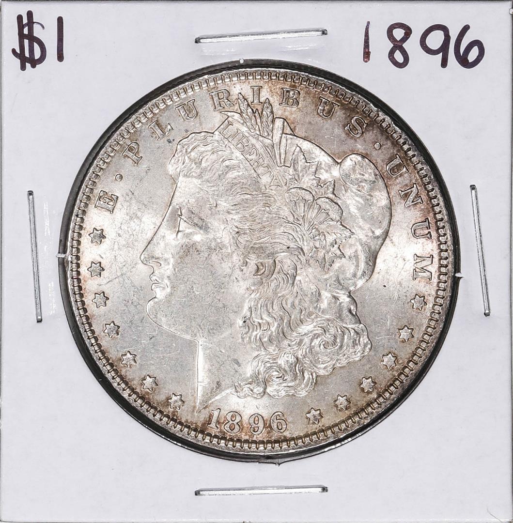 1896 $1 Morgan Silver Dollar Coin: One 1896 $1 Morgan Silver Dollar Coin.
