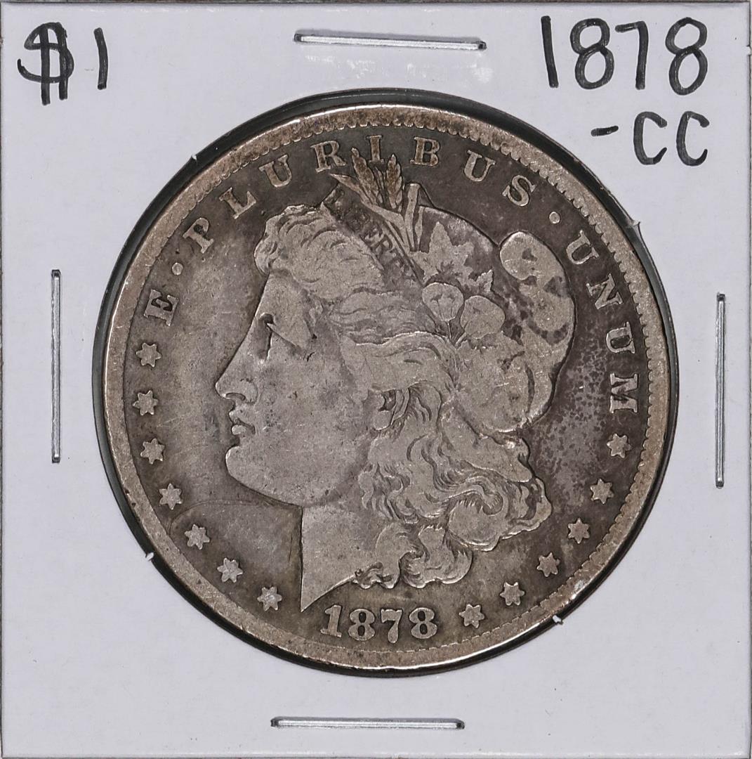 1878-CC $1 Morgan Silver Dollar Coin: One 1878-CC $1 Morgan Silver Dollar Coin.