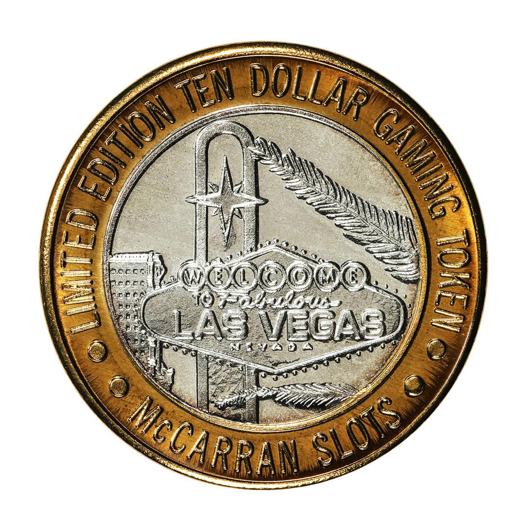 .999 Silver McCarran International Airport Las Vegas, NV $10 Limited Casino Token: One .999 Silver McCarran International Airport Las Vegas, NV $10 Limited Casino Token.