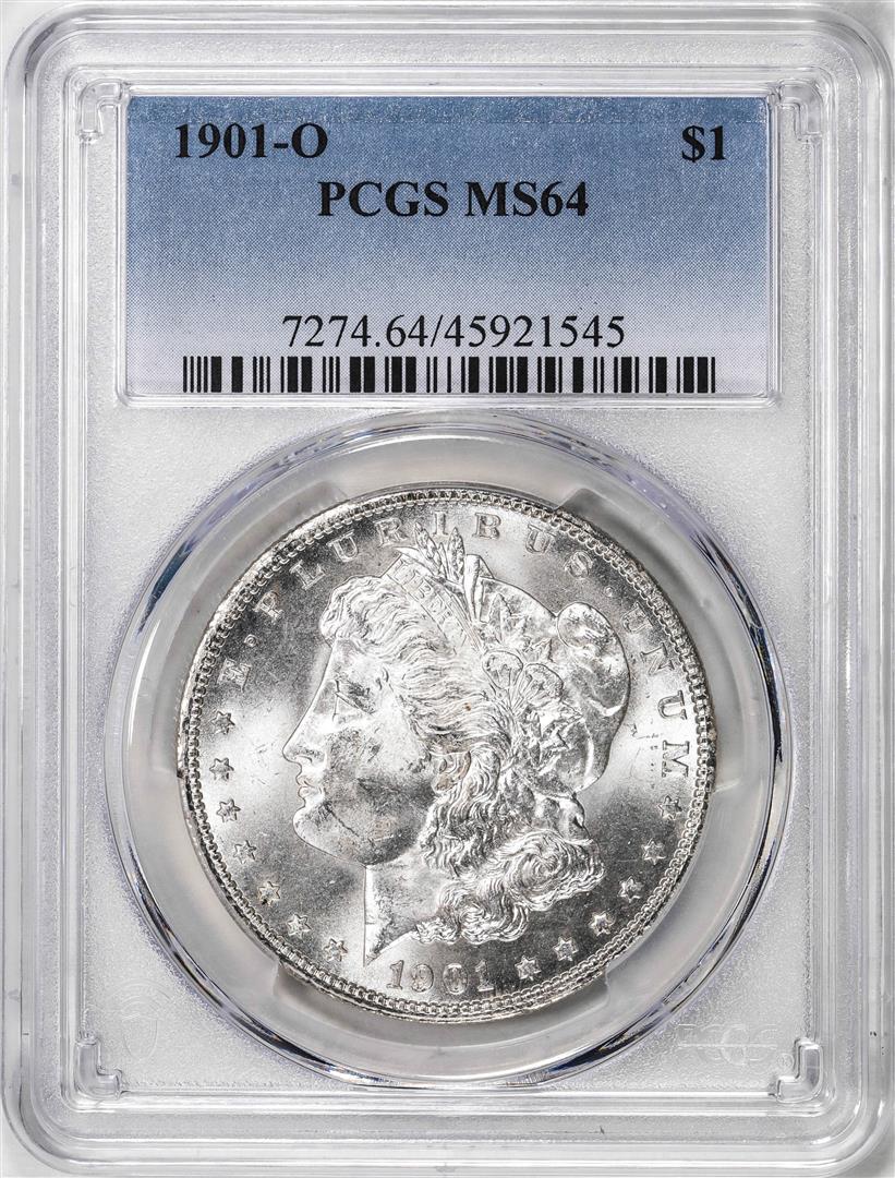 1901-O $1 Morgan Silver Dollar Coin PCGS MS64: One 1901-O $1 Morgan Silver Dollar Coin PCGS MS64. PCGS Graded.