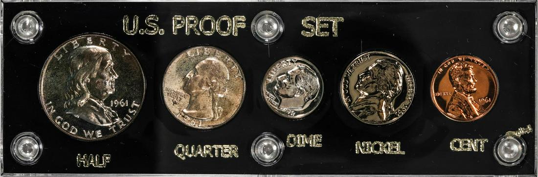 1961 (5) Coin Proof Set: One 1961 (5) Coin Proof Set.