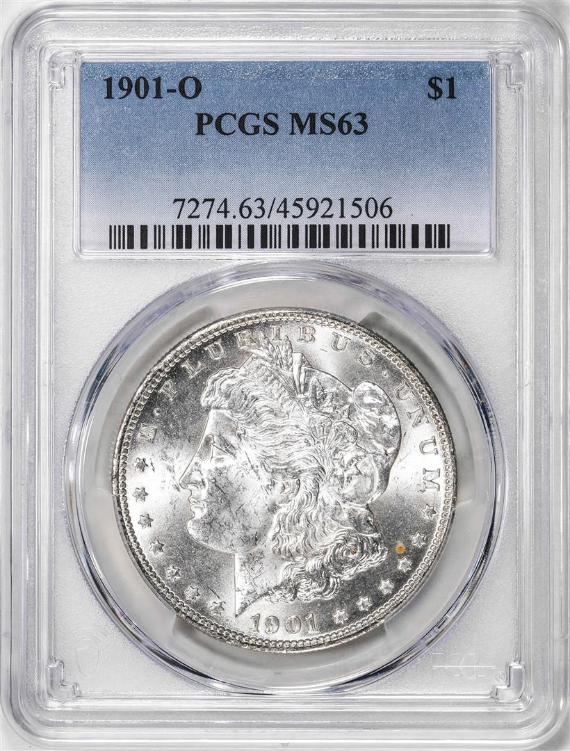 1901-O $1 Morgan Silver Dollar Coin PCGS MS63: One 1901-O $1 Morgan Silver Dollar Coin PCGS MS63. PCGS Graded.