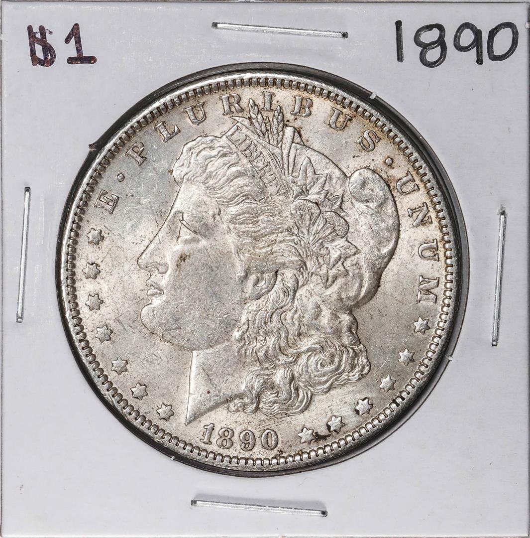 1890 $1 Morgan Silver Dollar Coin: One 1890 $1 Morgan Silver Dollar Coin.